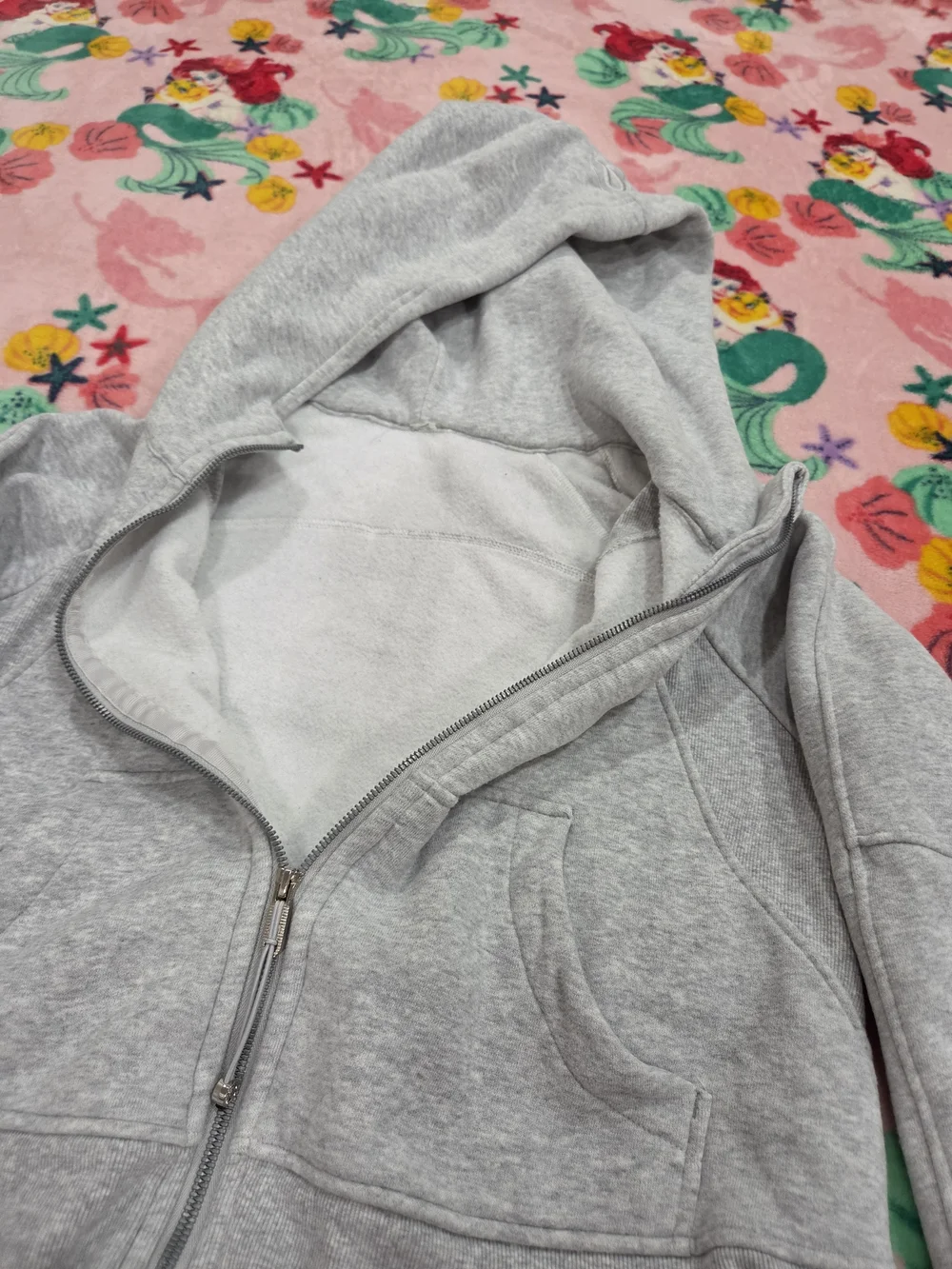 LULULEMON Gray Heather Scuba Oversized Zip Up Hoodie Sweater Sz XS